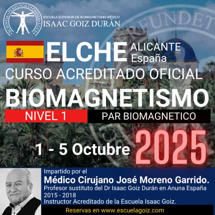 Reserva Curso acreditado de Biomagnetismo y Par Biomagnético 1er Nivel - impartido por Dr José Moreno octubre 2025